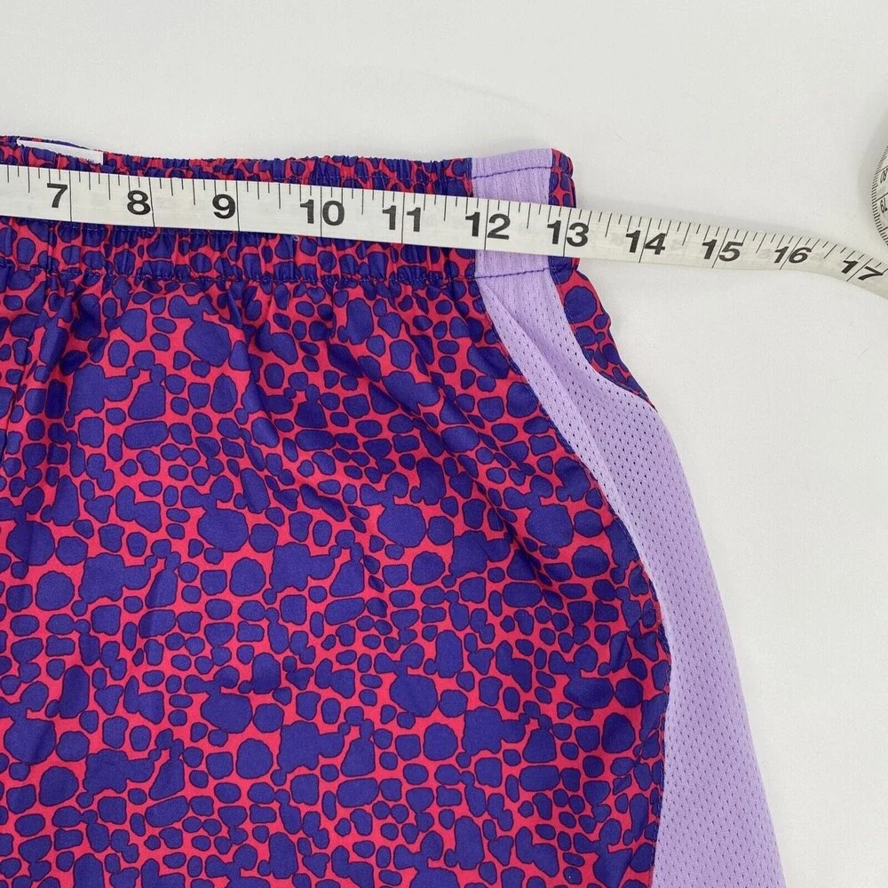 Danskin Now Girl's Cheetah Print Elastic Waist Pull-On Running Shorts Purple XL